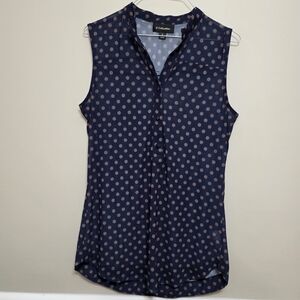 G Collection Ladies Size Medium Sleevless Sheer Polka Dot Top Nsvy Brown